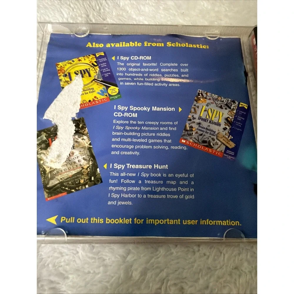 I Spy Junior Scholastic 1999 PC CD ROM Parents Guide WIN MAC VTG Ages 3-5